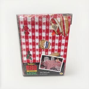 VTG Town & Country Linen BBQ Outdoor Living Vinyl Tablecloth 52” X 96” Oblong